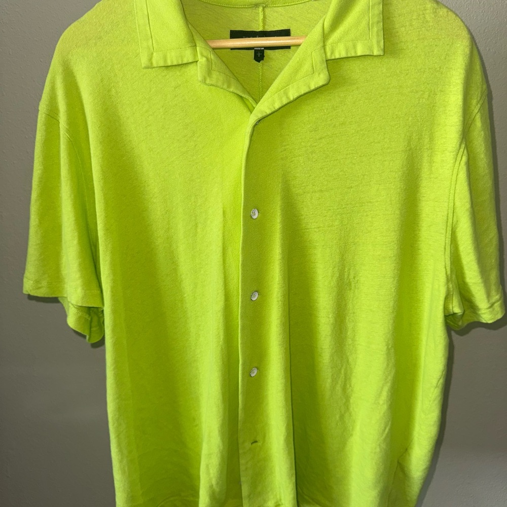 rag & bone Neon Yellow Casual Button Down Shirt